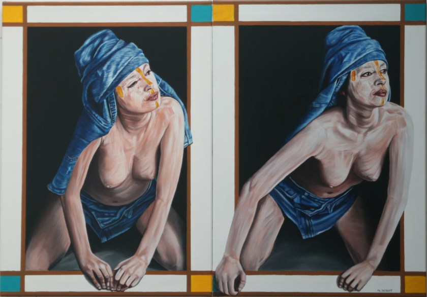 Philippe Jacquot-Sur la ligne- Oil on canvas (53x61 cm.) All rights reserved