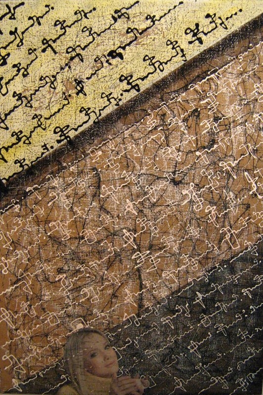 Gabriele Guerra - Calde come il sole (Parole) - Tecnica mista su tela di juta - Hot like the sun (The words )- Mixed media on the linen - ( 100x70 cm.)