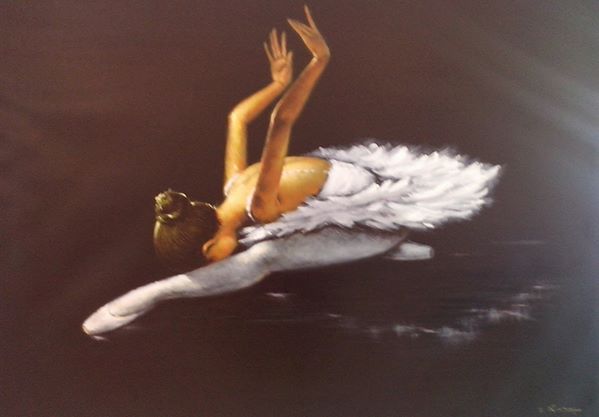 Bui Hui Quang - Ballerina- Olio su tela- Wagtail- Oil on Canvas- ( 60x100cm.)