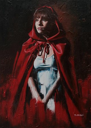 La cape rouge Huile sur toile 50x70cm