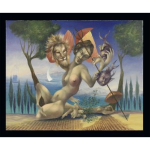 Pierre Quelox - expectative -huole sur toile - ( 80x100 cm.) 